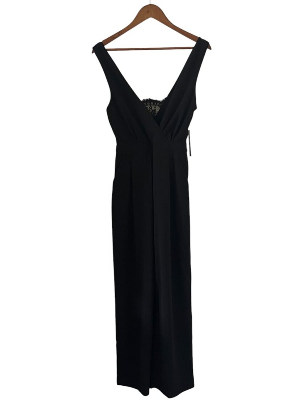 Lulus NEW Lace Back Jumpsuit In Black Size S